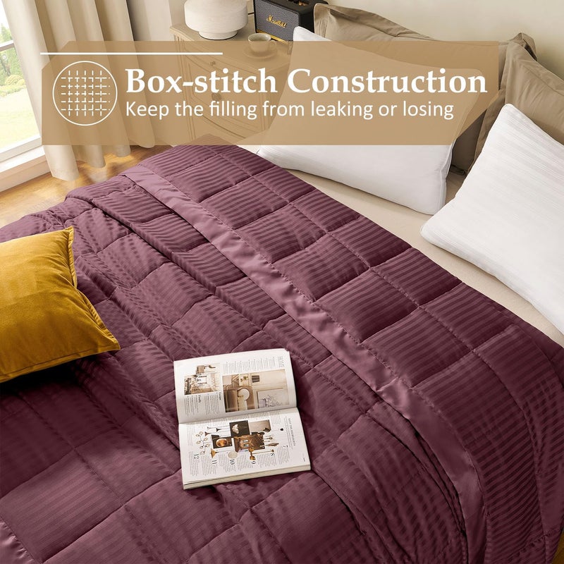 downluxe King Size Blanket with Satin Trim, Lightweight Down Alternative King Blanket for All Season, Machine Washable (Maroon, 108 x 90 Inch) - Image 4